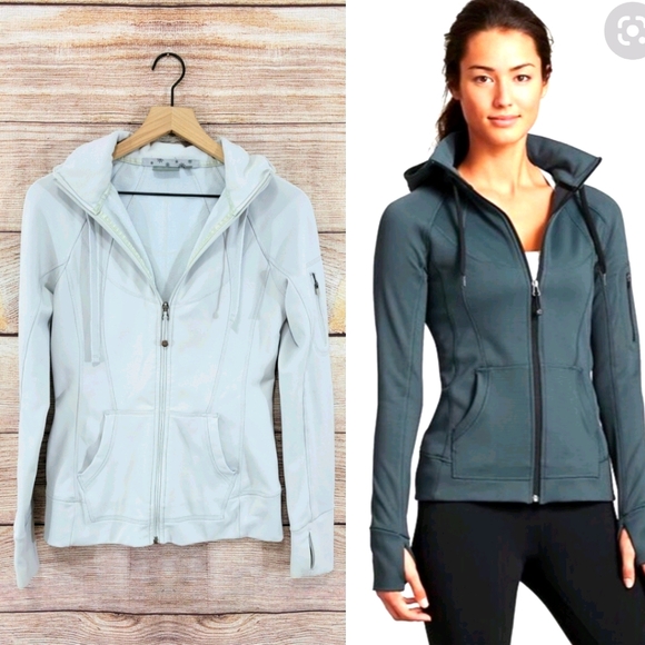 Athleta Jackets & Blazers - {Athleta} light gray fleece lined zip up jacket